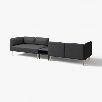 LILLEHEM Sofá modular 4p + mesa aux