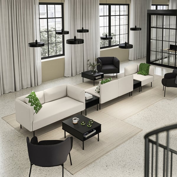 LILLEHEM Sofá modular 5p + mesa aux