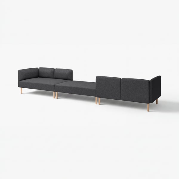 LILLEHEM Sofá modular 6p, Gunnared/Gris oscuro madera