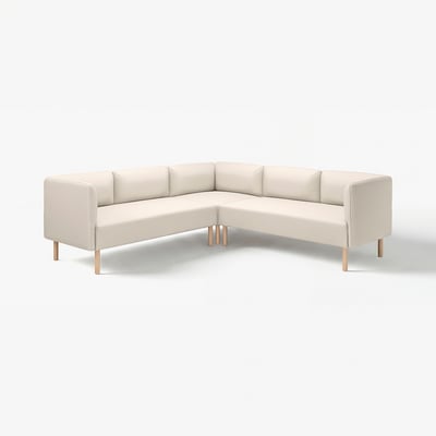 LILLEHEM Sofá modular esquinero 4, Vissle beige/madera