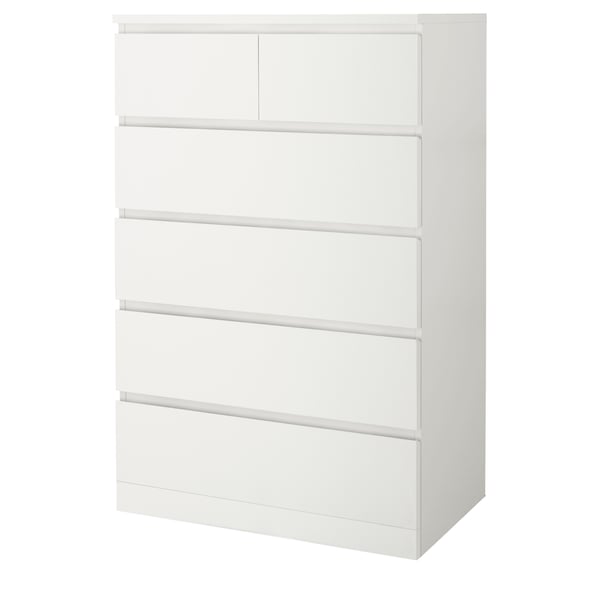 MALM Cómoda con 6 cajones, blanco, 80x123 cm