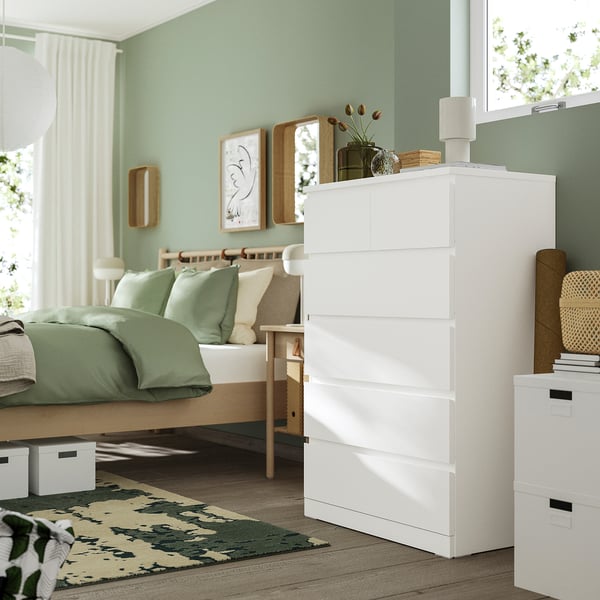 MALM Cómoda con 6 cajones, blanco, 80x123 cm