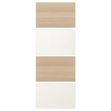 MEHAMN Paneles para puerta corredera, 4p, efecto roble tinte blanco/blanco, 75x201 cm