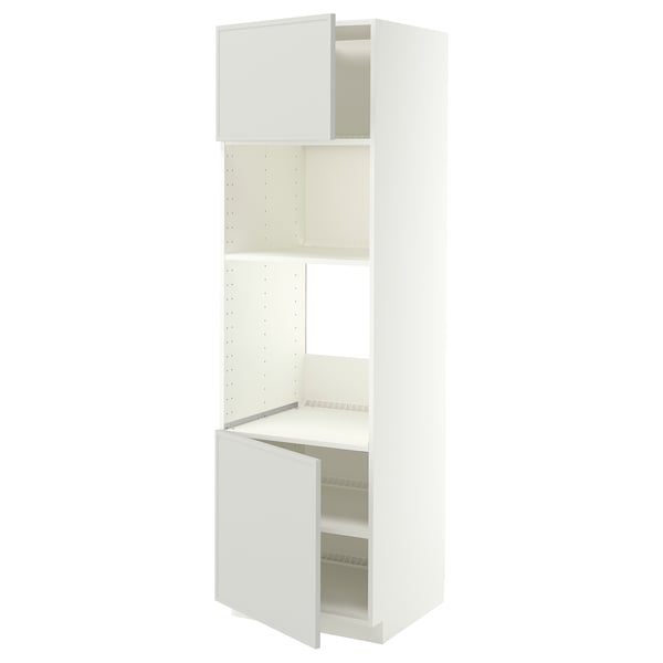 METOD, blanco/Aspudden gris claro, 60x60x200 cm