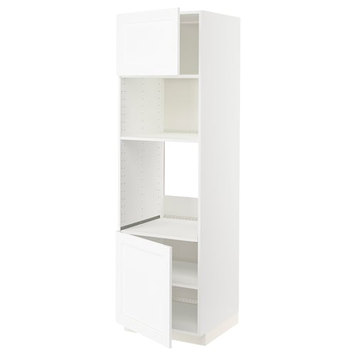 METOD, blanco Enköping/blanco efecto madera, 60x60x200 cm