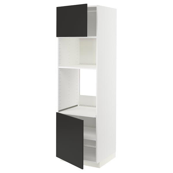 METOD, blanco/Nickebo Gris oscuro mate, 60x60x200 cm