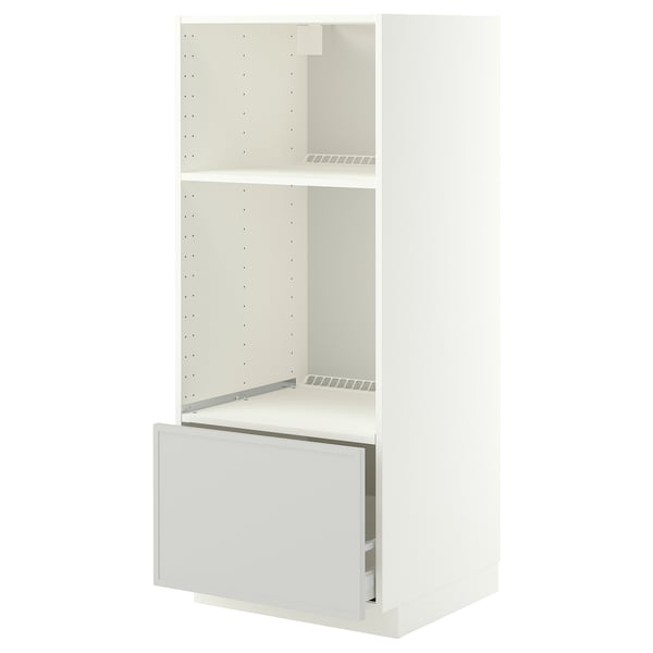 METOD / MAXIMERA, blanco/Aspudden gris claro, 60x60x140 cm
