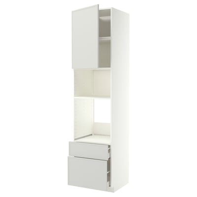 METOD / MAXIMERA, blanco/Aspudden gris claro, 60x60x240 cm