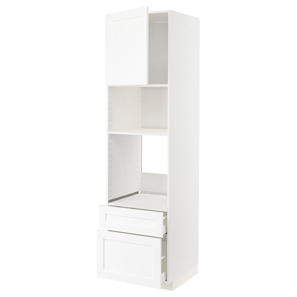 METOD / MAXIMERA, blanco Enköping/blanco efecto madera, 60x60x220 cm