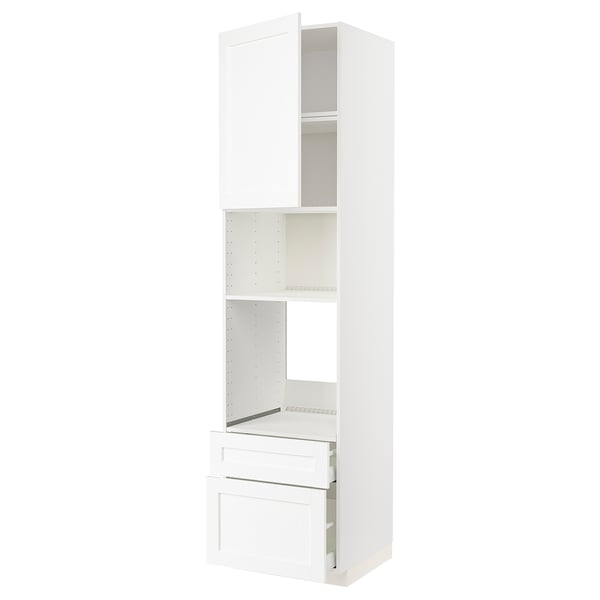 METOD / MAXIMERA, blanco Enköping/blanco efecto madera, 60x60x240 cm