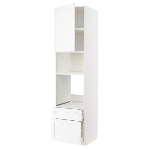 METOD / MAXIMERA, blanco Enköping/blanco efecto madera, 60x60x240 cm