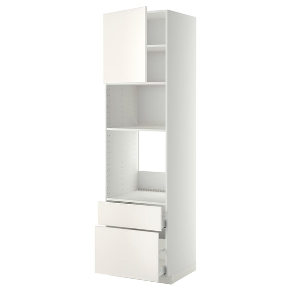 METOD / MAXIMERA, blanco/Veddinge blanco, 60x60x220 cm