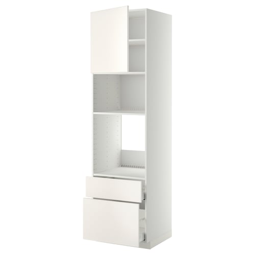 METOD / MAXIMERA, blanco/Veddinge blanco, 60x60x220 cm