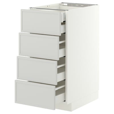 METOD / MAXIMERA Mbs4frt/5cj, blanco/Aspudden gris claro, 40x60 cm