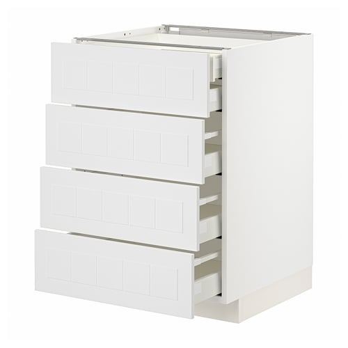 METOD / MAXIMERA Mbs4frt/5cj, blanco/Stensund blanco, 60x60 cm
