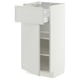 METOD / MAXIMERA Mueble base, 1 cajón, blanco/Aspudden gris claro, 40x37 cm