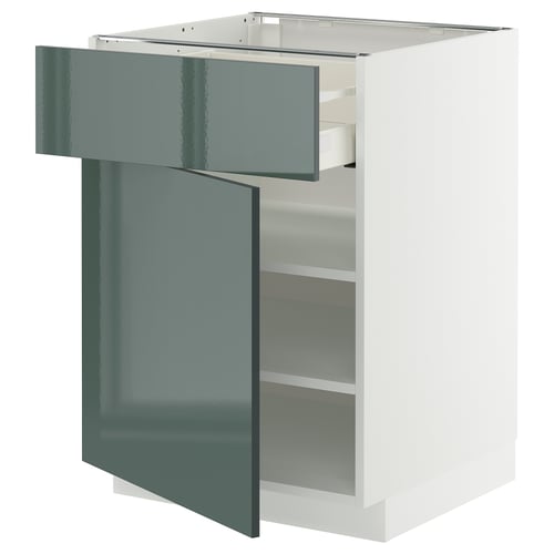 METOD / MAXIMERA Mueble base, 1 cajón, blanco/Kallarp, 60x60 cm