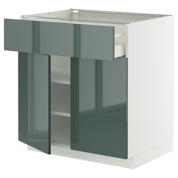 METOD / MAXIMERA Mueble base, 1 cajón, blanco/Kallarp, 80x60 cm