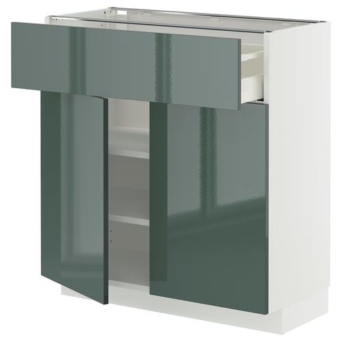 METOD / MAXIMERA Mueble base, 1 cajón, blanco/Kallarp, 80x37 cm