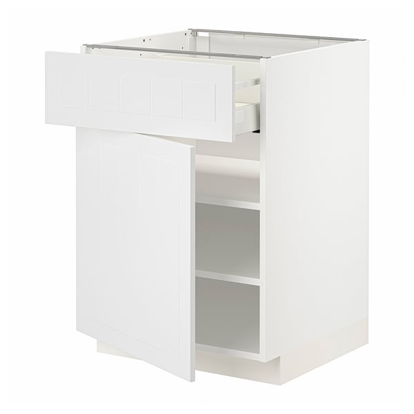 METOD / MAXIMERA Mueble base, 1 cajón, blanco/Stensund blanco, 60x60 cm