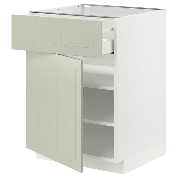 METOD / MAXIMERA Mueble base, 1 cajón, blanco/Stensund menta, 60x60 cm