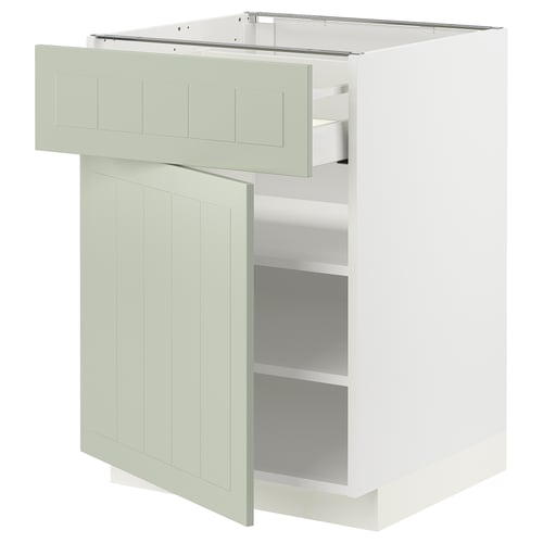 METOD / MAXIMERA Mueble base, 1 cajón, blanco/Stensund menta, 60x60 cm