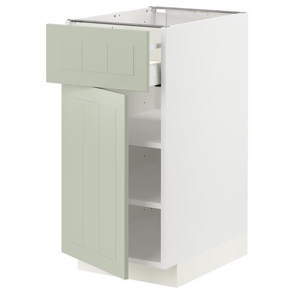 METOD / MAXIMERA Mueble base, 1 cajón, blanco/Stensund menta, 40x60 cm