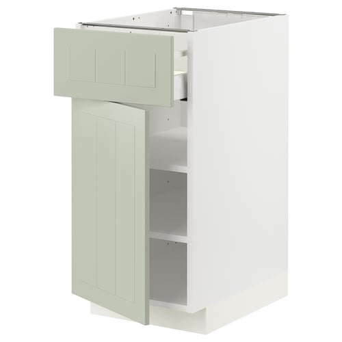 METOD / MAXIMERA Mueble base, 1 cajón, blanco/Stensund menta, 40x60 cm