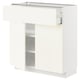 METOD / MAXIMERA Mueble base, 1 cajón, blanco/Vallstena blanco, 80x37 cm
