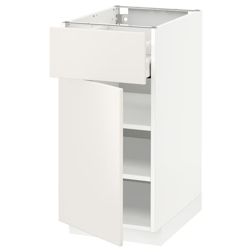 METOD / MAXIMERA Mueble base, 1 cajón, blanco/Veddinge blanco, 40x60 cm