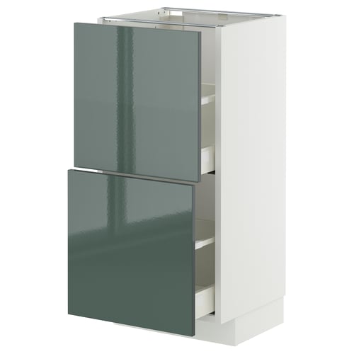 METOD / MAXIMERA Mueble base, 2 cajones, blanco/Kallarp, 40x37 cm