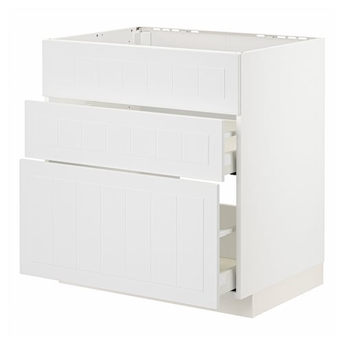 METOD / MAXIMERA Mueble base, 2 cajones, blanco/Stensund blanco, 80x60 cm