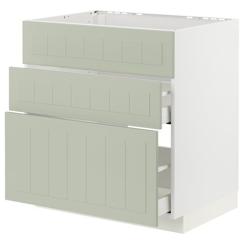METOD / MAXIMERA Mueble base, 2 cajones, blanco/Stensund menta, 80x60 cm
