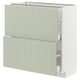 METOD / MAXIMERA Mueble base, 2 cajones, blanco/Stensund menta, 80x37 cm