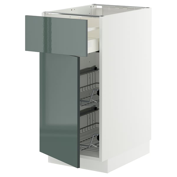 METOD / MAXIMERA Mueble base 2 canastos extraíble, blanco/Kallarp, 40x60 cm