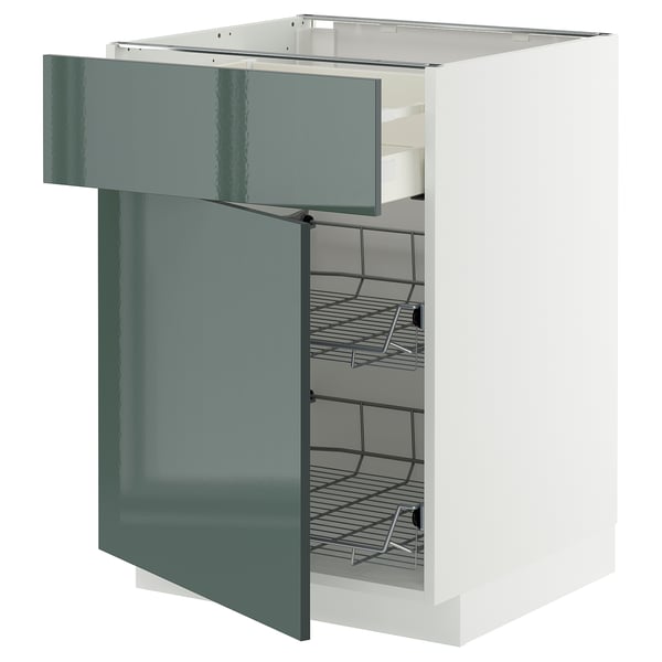 METOD / MAXIMERA Mueble base 2 canastos extraíble, blanco/Kallarp, 60x60 cm