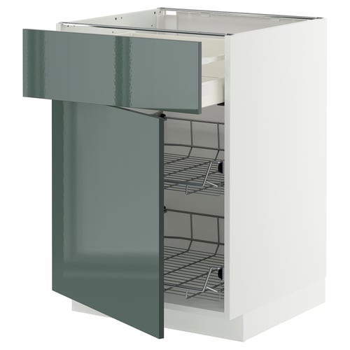 METOD / MAXIMERA Mueble base 2 canastos extraíble, blanco/Kallarp, 60x60 cm