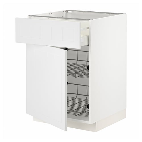 METOD / MAXIMERA Mueble base 2 canastos extraíble, blanco/Stensund blanco, 60x60 cm