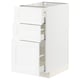 METOD / MAXIMERA Mueble base, 3 cajones, blanco Enköping/blanco efecto madera, 40x60 cm