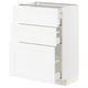 METOD / MAXIMERA Mueble base, 3 cajones, blanco Enköping/blanco efecto madera, 60x37 cm