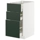METOD / MAXIMERA Mueble base, 3 cajones, blanco/Havstorp verde oscuro, 40x60 cm