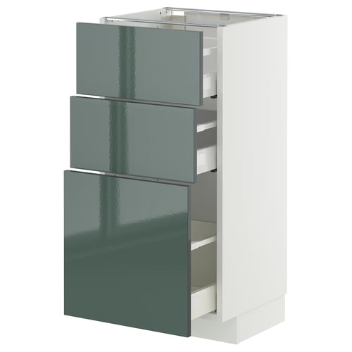 METOD / MAXIMERA Mueble base, 3 cajones, blanco/Kallarp, 40x37 cm