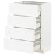 METOD / MAXIMERA Mueble base, 4 cajones, blanco Enköping/blanco efecto madera, 60x37 cm