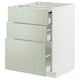 METOD / MAXIMERA Mueble base con 3 cajones, blanco/Stensund menta, 60x60 cm