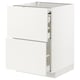 METOD / MAXIMERA Mueble base con 3 cajones, blanco/Veddinge blanco, 60x60 cm