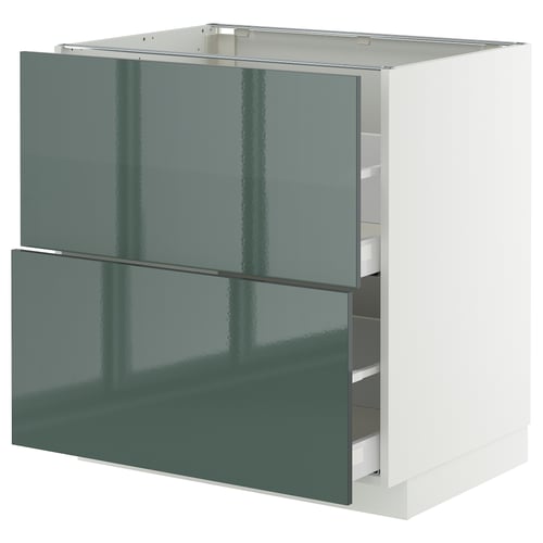 METOD / MAXIMERA Mueble base con cajones, blanco/Kallarp, 80x60 cm
