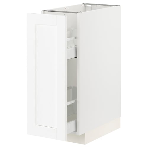 METOD / MAXIMERA Mueble base especiero, blanco Enköping/blanco efecto madera, 30x60 cm