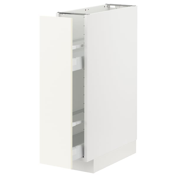 METOD / MAXIMERA Mueble base especiero, blanco/Vallstena blanco, 20x60 cm