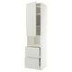 METOD / MAXIMERA Mueble para microondas empotrado, blanco/Aspudden gris claro, 60x60x240 cm