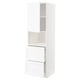 METOD / MAXIMERA Mueble para microondas empotrado, blanco Enköping/blanco efecto madera, 60x60x200 cm